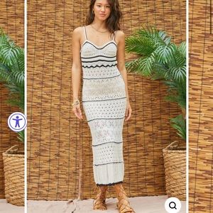 Commense Black and Cream Midi Dress